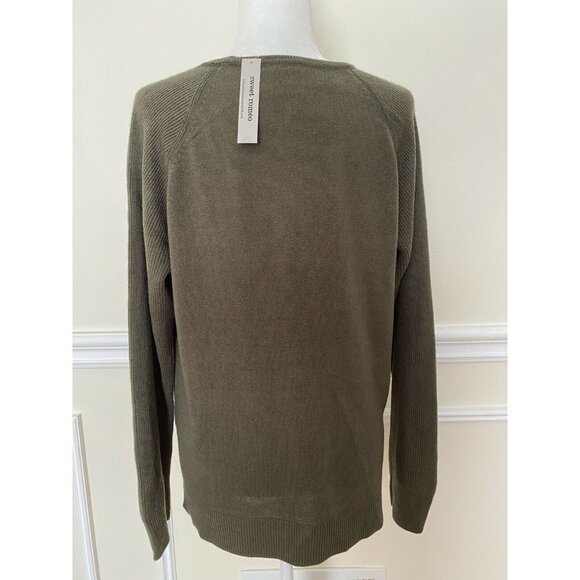 Sweet Romeo Loren Green Crew Neck Raglan Sleeve Pullover Sweater size M - Picture 4 of 5